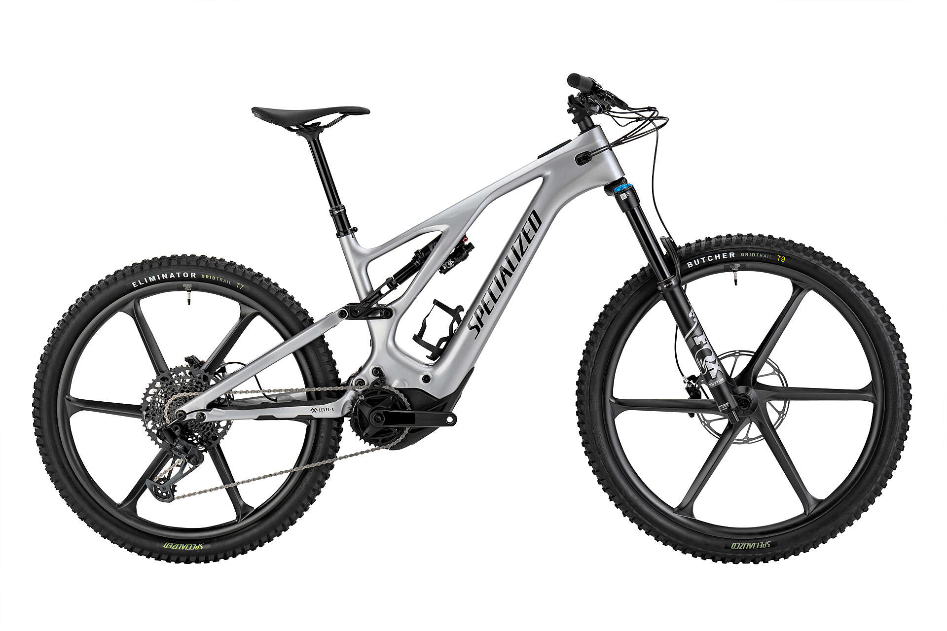 Weißes Specialized Levo Comp Bike von der Seite