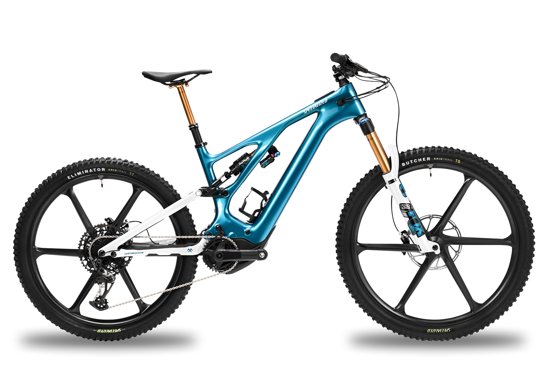 Blaues Specialized Turbo Kenevo Carbon Fahrrad Seitenansicht
