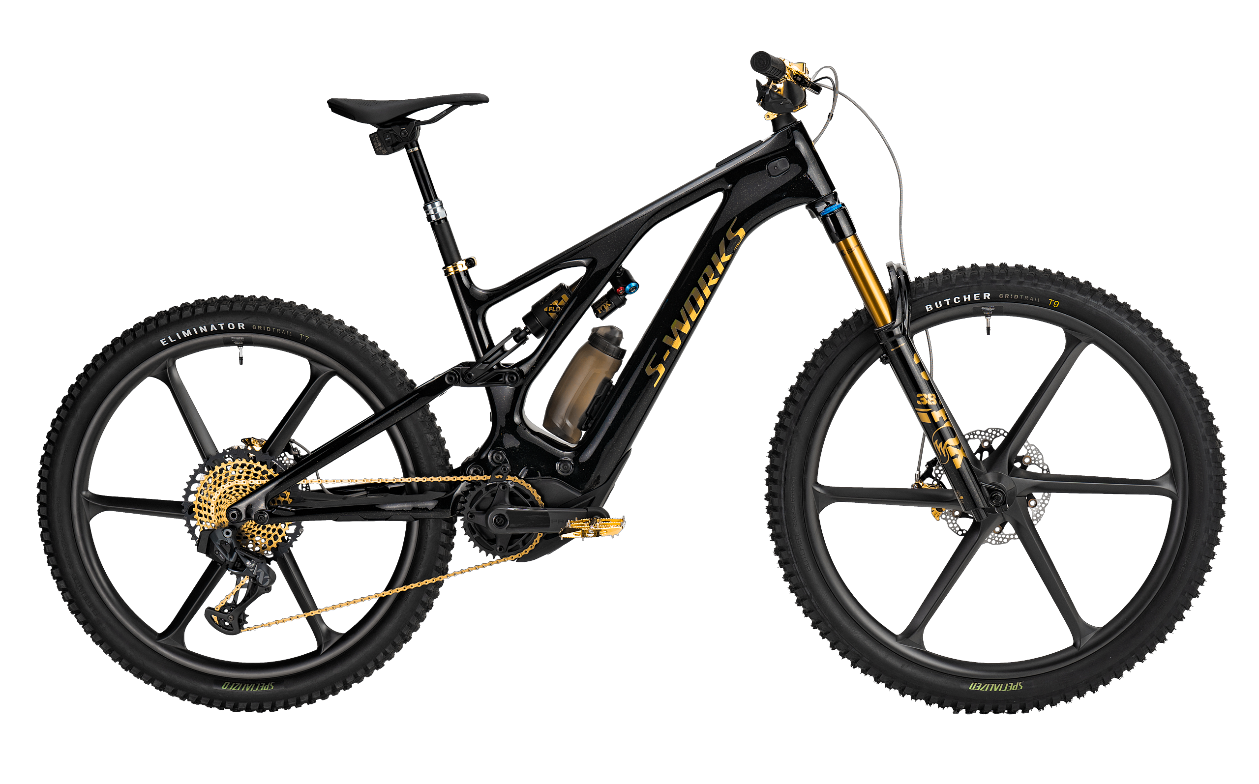 Schwarzes Specialized Turbo Levo sworks Bike von der Seite