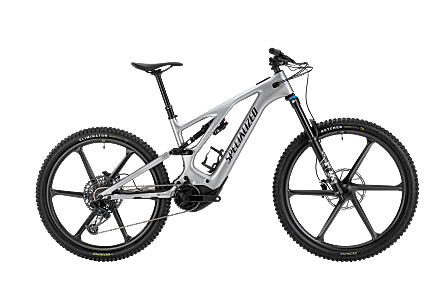 Weißes Level-X Specialized Turbo Levo Comp Bike Seitenansicht